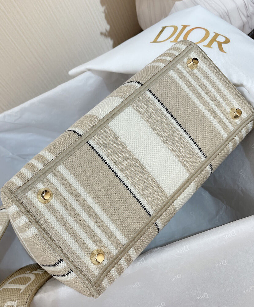 Christian Dior Medium Lady D lite Bag Canva Apricot